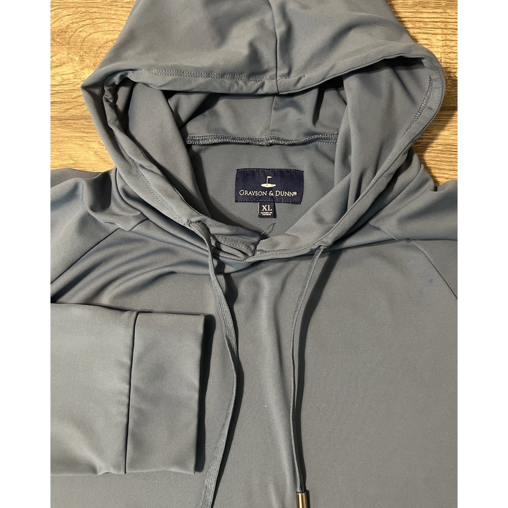 Grayson & Dunn Performance Stretch Blue Pullover Hoodie Sweatshirt Size XL